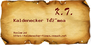 Kaldenecker Tímea névjegykártya