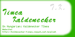 timea kaldenecker business card